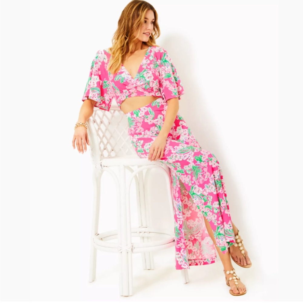 Lilly Pulitzer Minka Maxi Set Roxie Pink Worth A Look, Size Medium